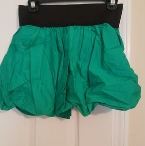 Green mini skirt